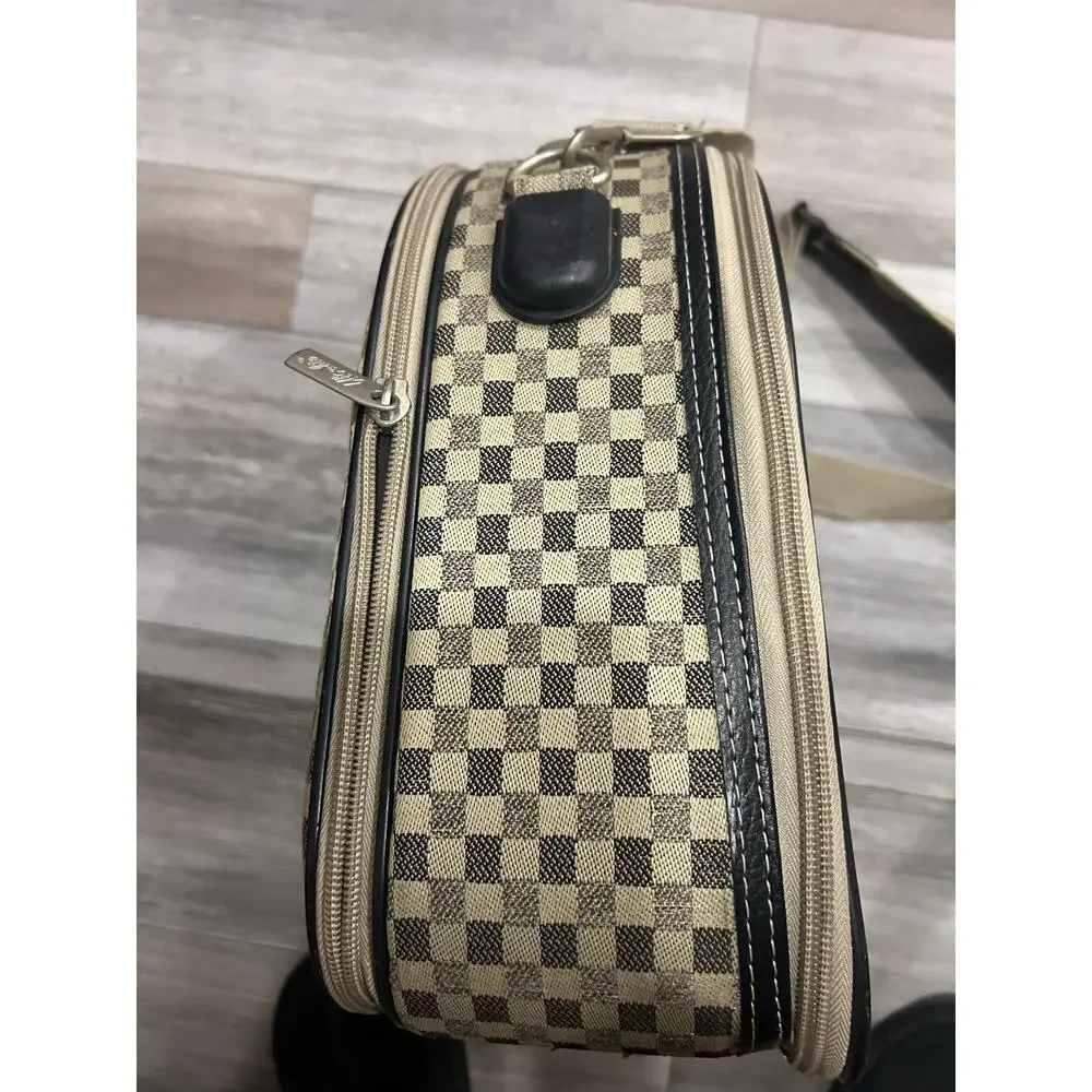 Ultralite Checkered Retro Carry On Travel Bag Y2K Under Seat Overnight Case